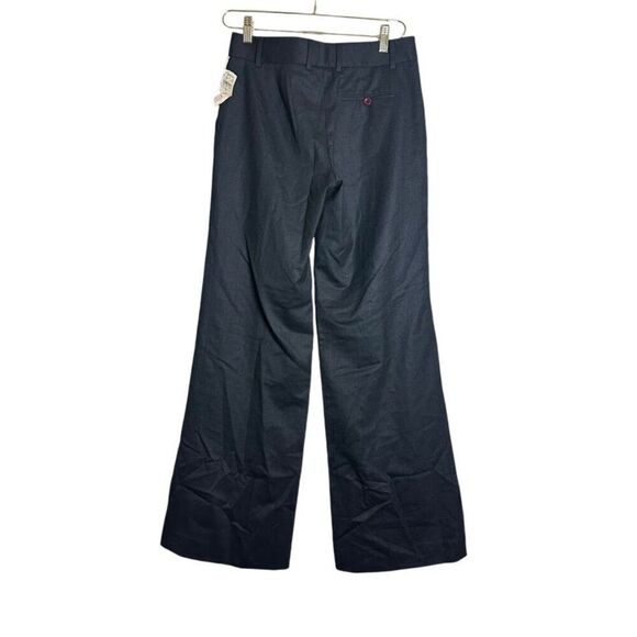 Rebecca Taylor Wool Blend Trousers Women 2 Heathered Black Wide Leg Business NWT - Picture 2 of 5